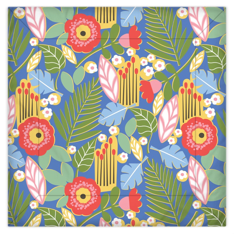 Paradise House Tropical Floral Blue Duvet Covers