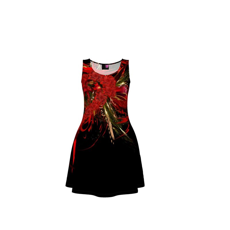 Skater Dress - Skater klnning - Christmas Mismatch Black