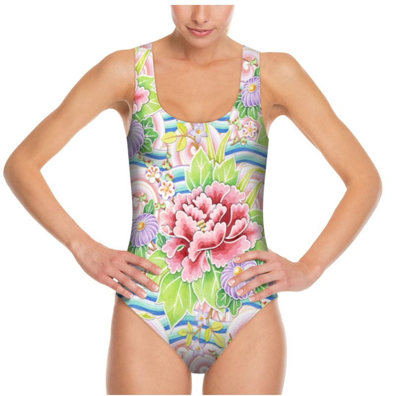 Kimono Bouquet Swimsuit