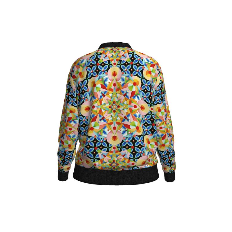 Popcorn Pastel Pattern Print Women Casual Bomber Jacket