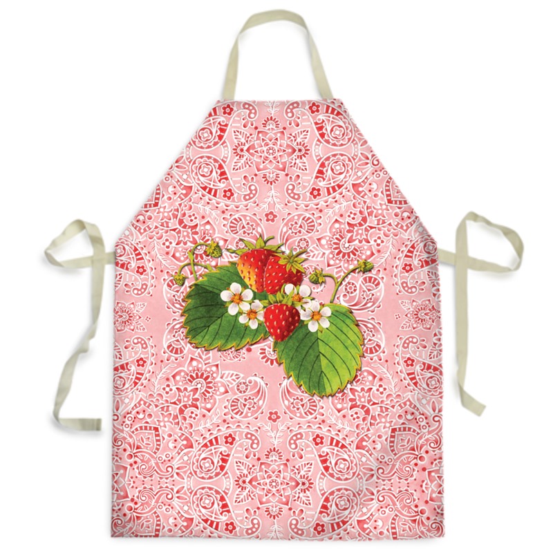 Pink Paisley Strawberries Aprons