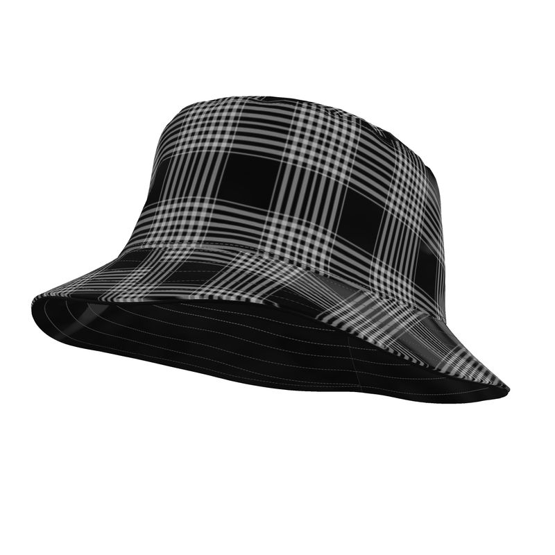 Black and Grey Plaid Bucket Hat display picture 3