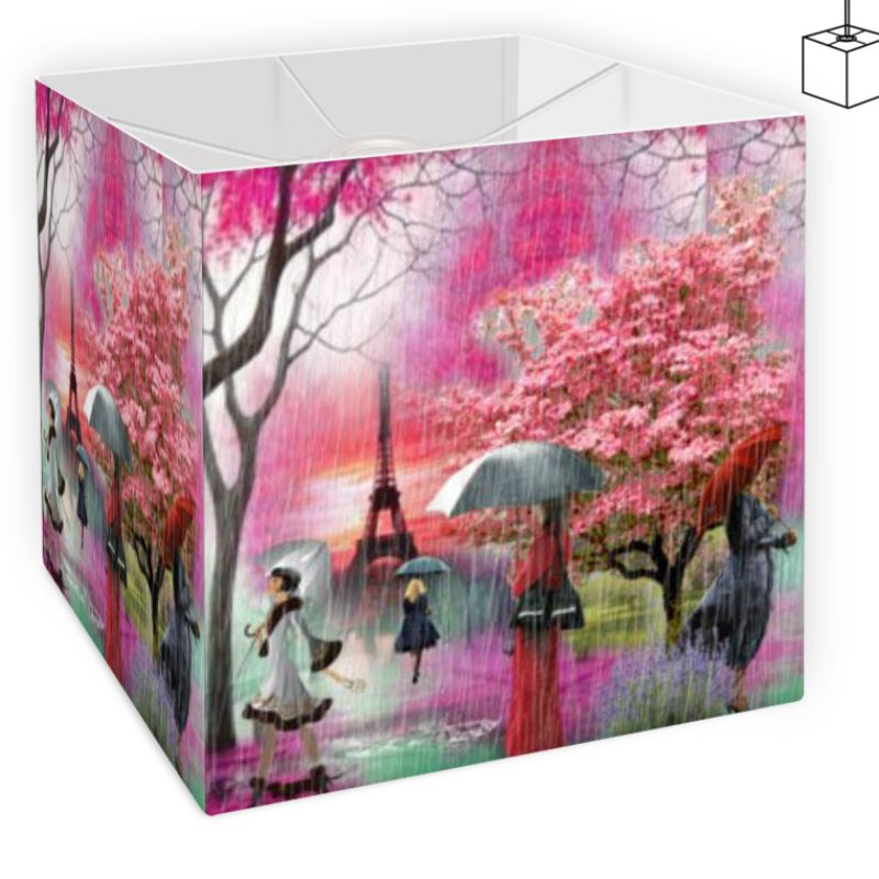 Raining In Paris Square Lamp Shade