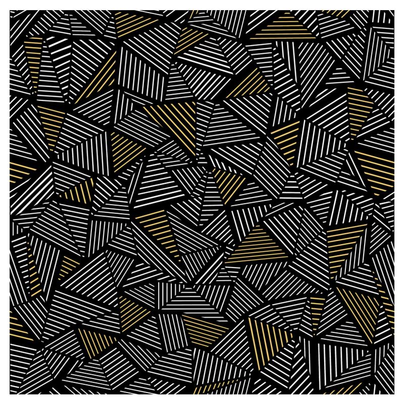 Abstract Linear Black Gold Face Mask 4 pack