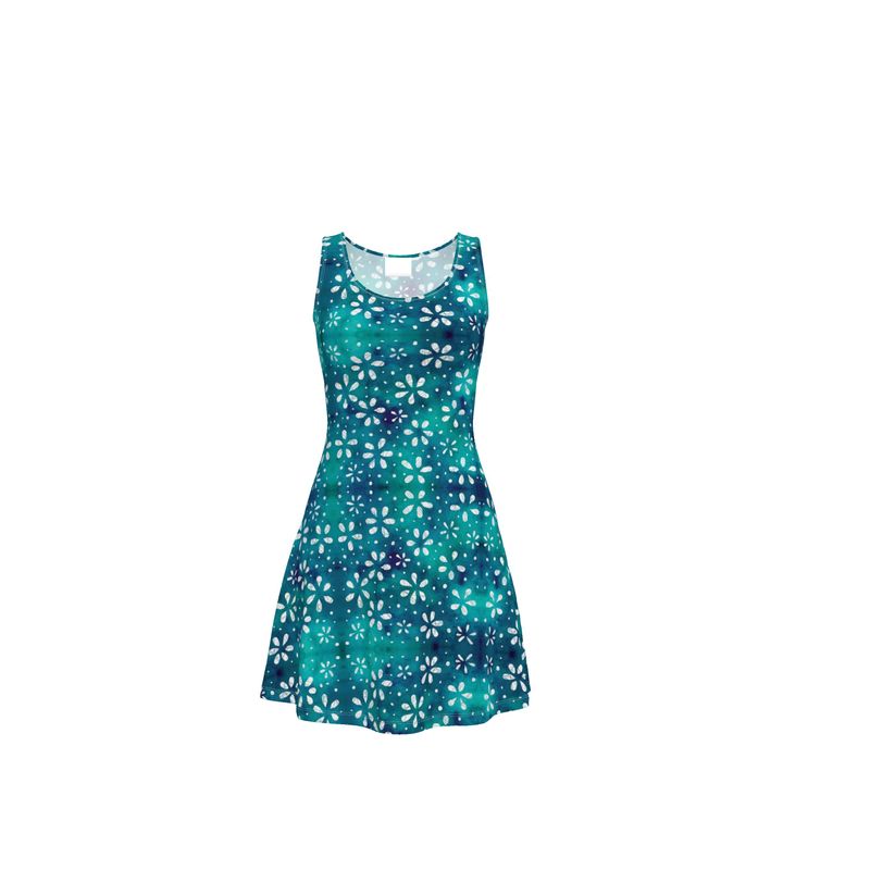 Batik Flower Child Skater Dress (Starry Night) by Annieoakley