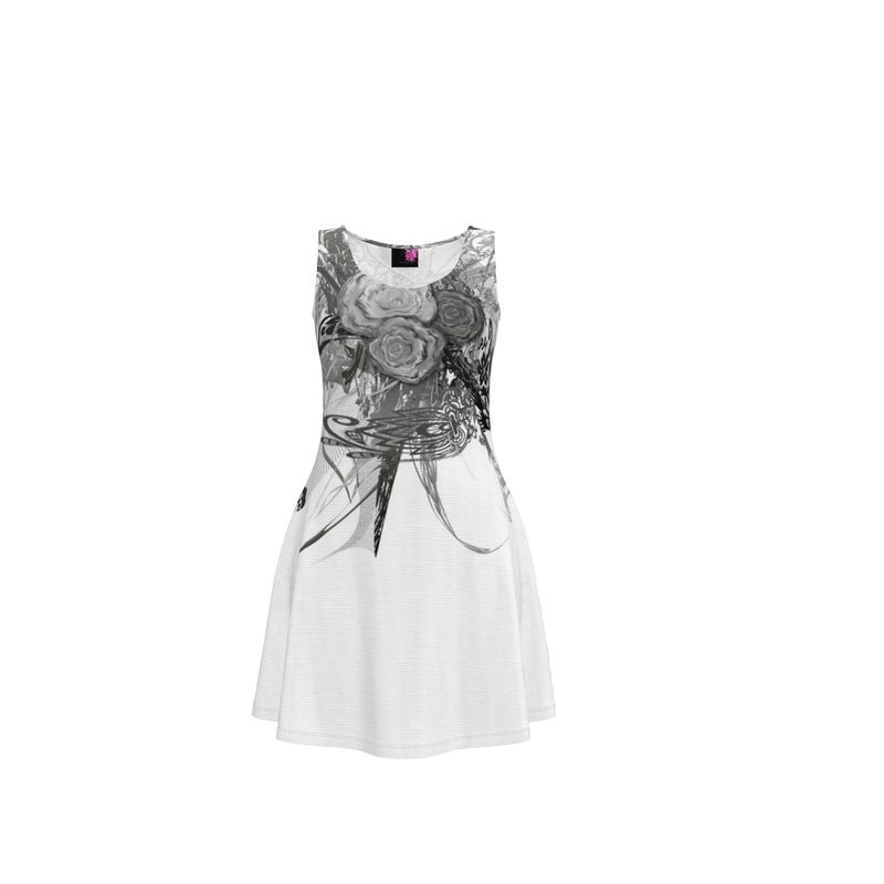 Skater Dress - Skater klnning - 50 shades of lace grey white
