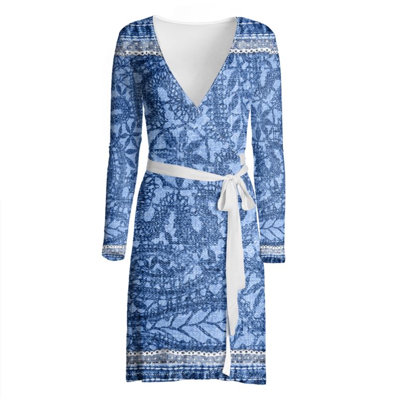 Denim Wrap Dress By Justjoart Denim Wrap Dress By Justjoart