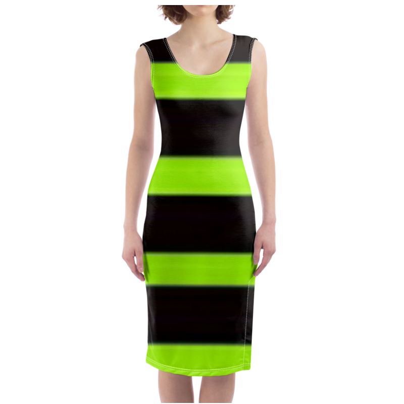 lime bodycon dress Women's Simplistic Sophistication Square Neck Bodycon Midi Dress in Lime