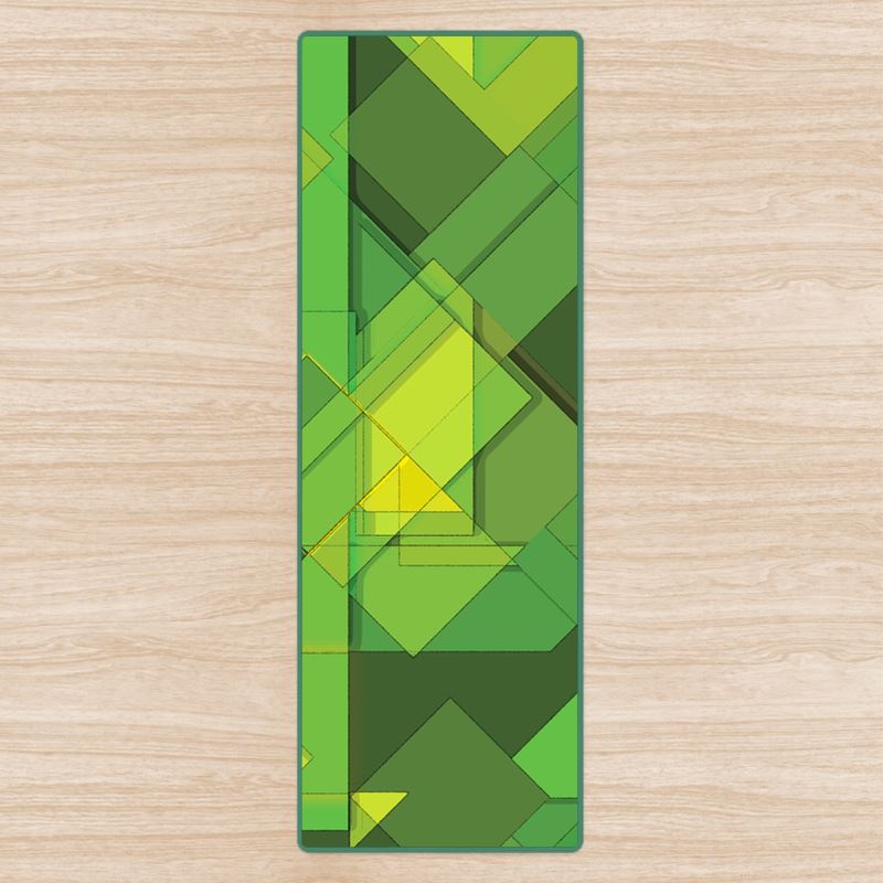 yoga mat green abstract design