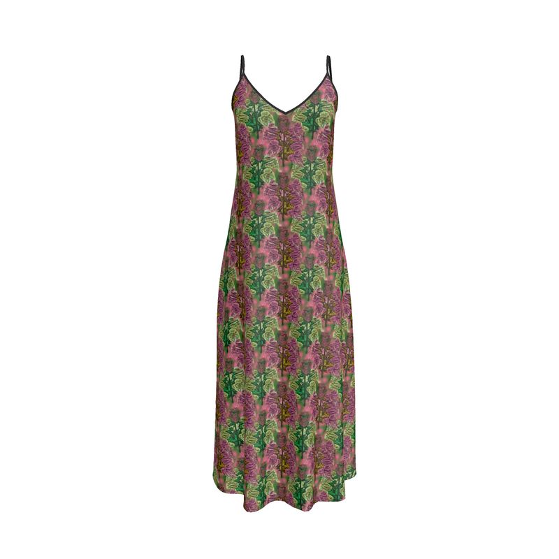 Pink Green Slip Dress Foxglove Tropical Pink Green Slip Dress Foxglove Tropical