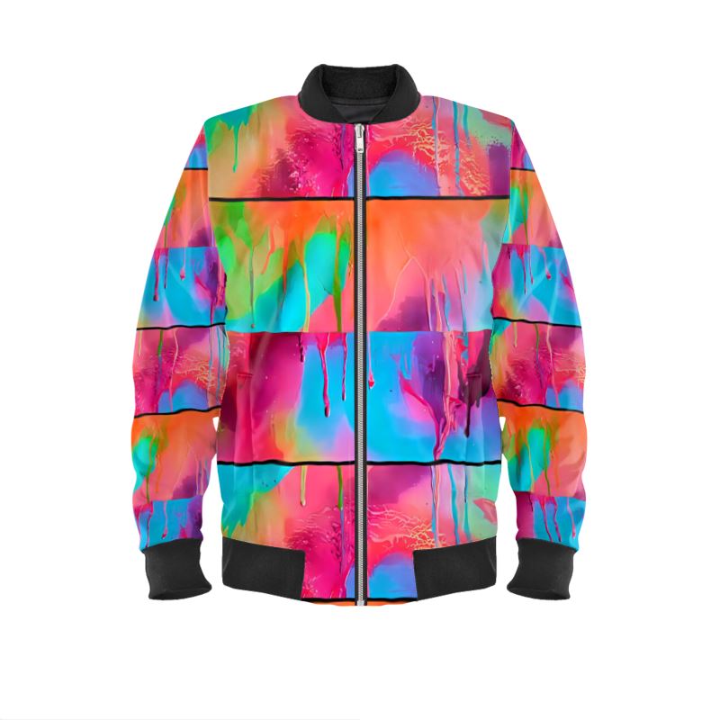 Paint Drip Pop Art Bomber Jacket - Main Image