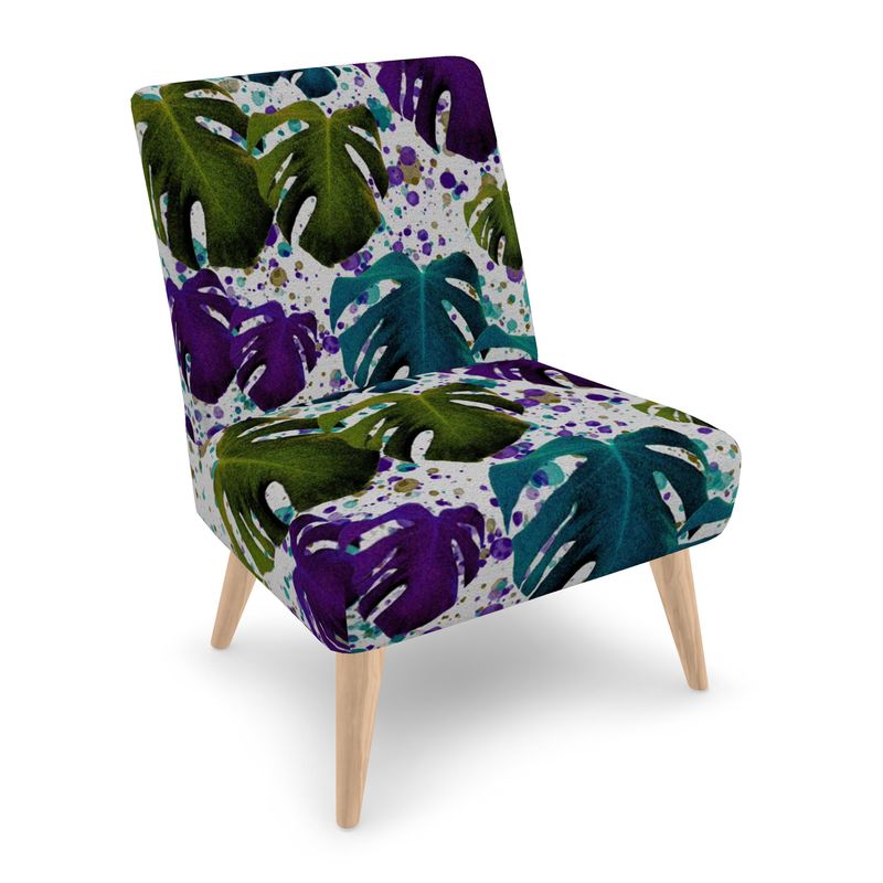 Monstera Leaves Purple / Teal Chair