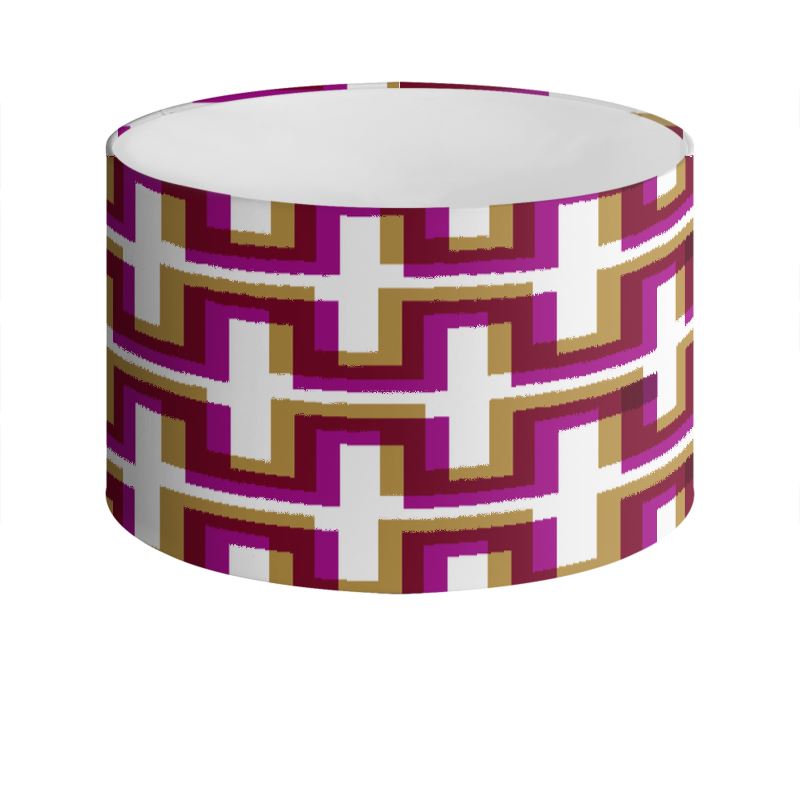 Pink Geometrical Drum Lamp Shade
