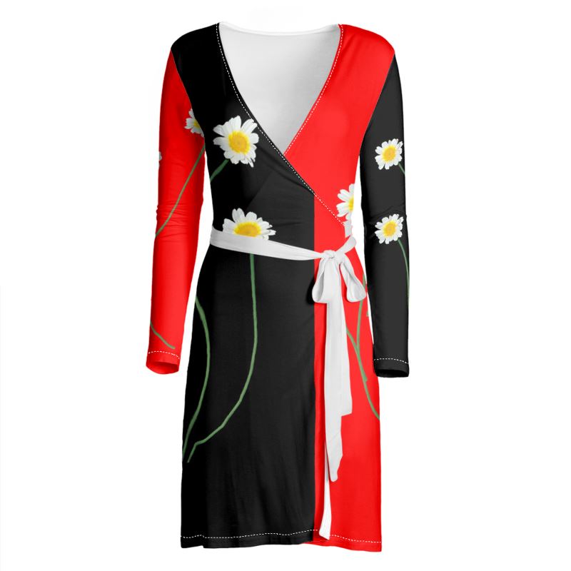 red and black wrap dress Hope & Ivy - Wrap Front Maxi Dress - Women - Polyester - 6 US