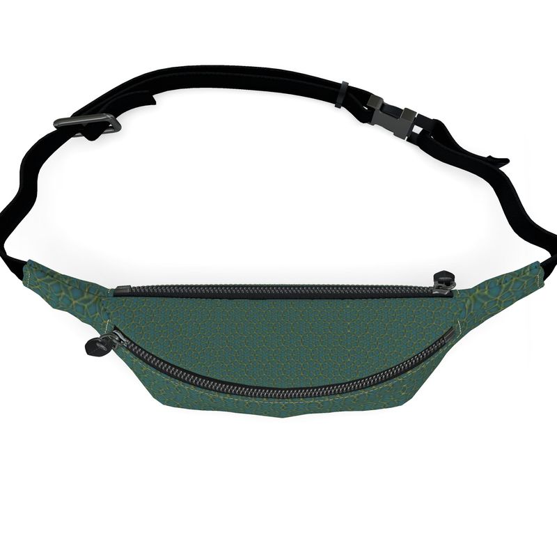 Fanny Pack Emerald Green and Gold Geometric