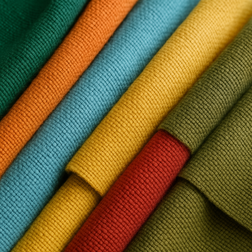 Colourful biodegradable fabric samples for eco-friendly textiles