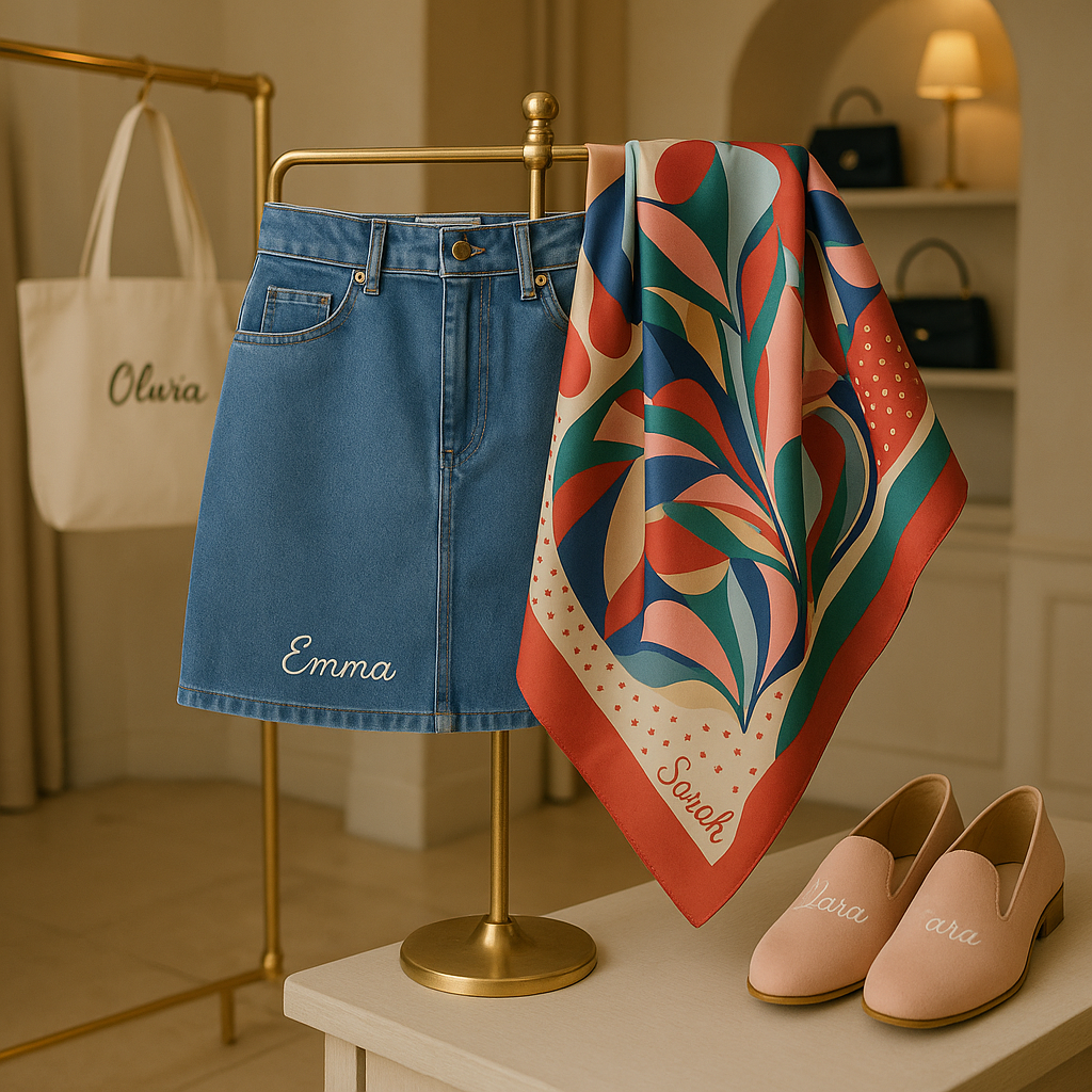 Colección de moda personalizada en una boutique elegante