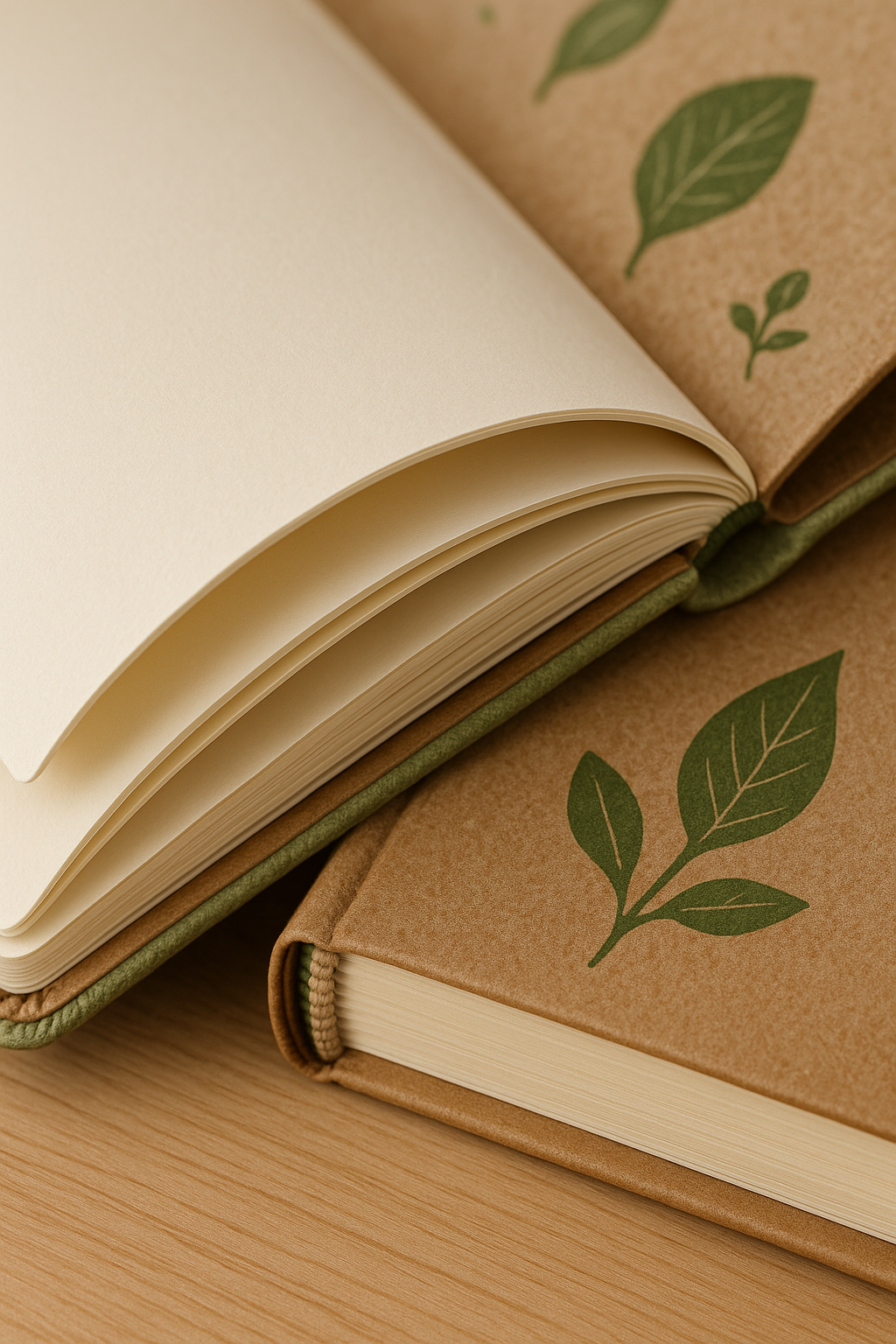 Close-up of a diary's durable binding and smooth pages