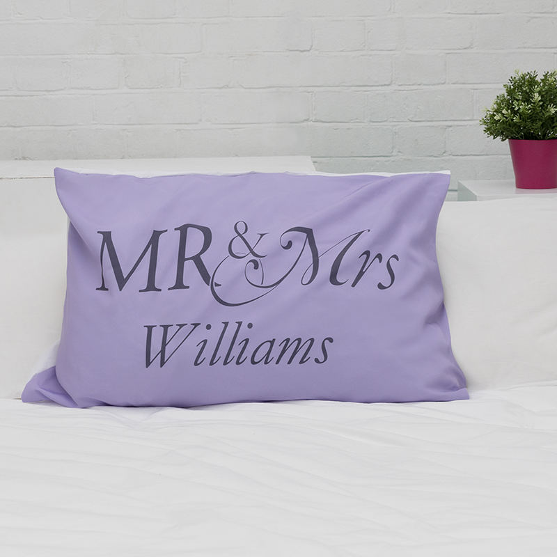 Personalised Mr and Mrs Pillow Cases and Covers Bags Of Love