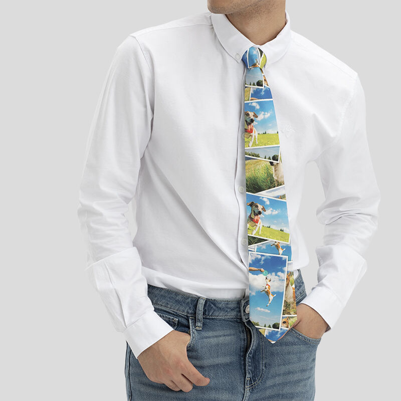 Cravate Photo Personnalisée - Imprime Ta Photo, Polyester, 57 Cm, Cadeau Pour Papa Ou Mari