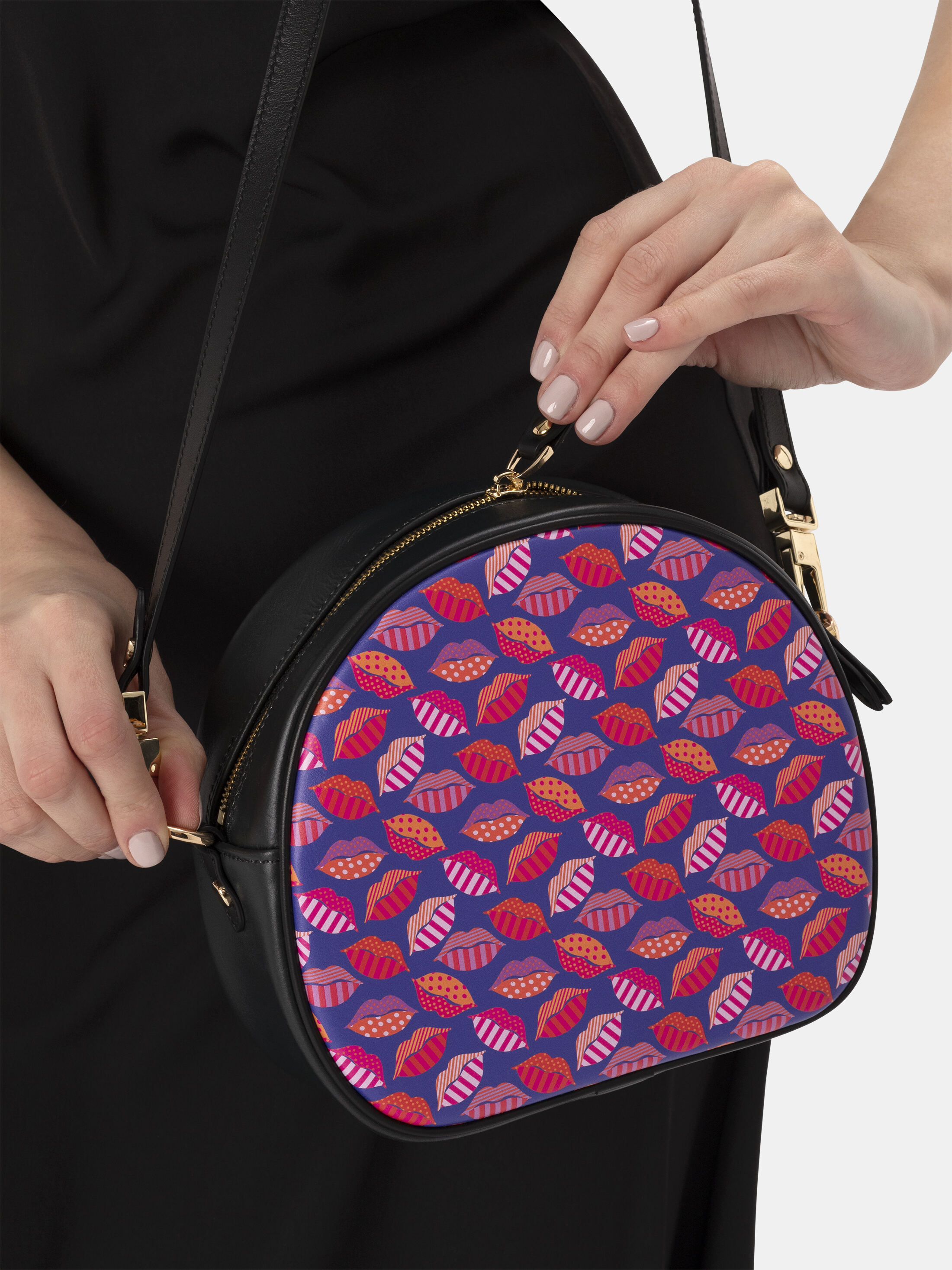 Chica - Borsa Rotonda in Rafia Nero - PIPPO