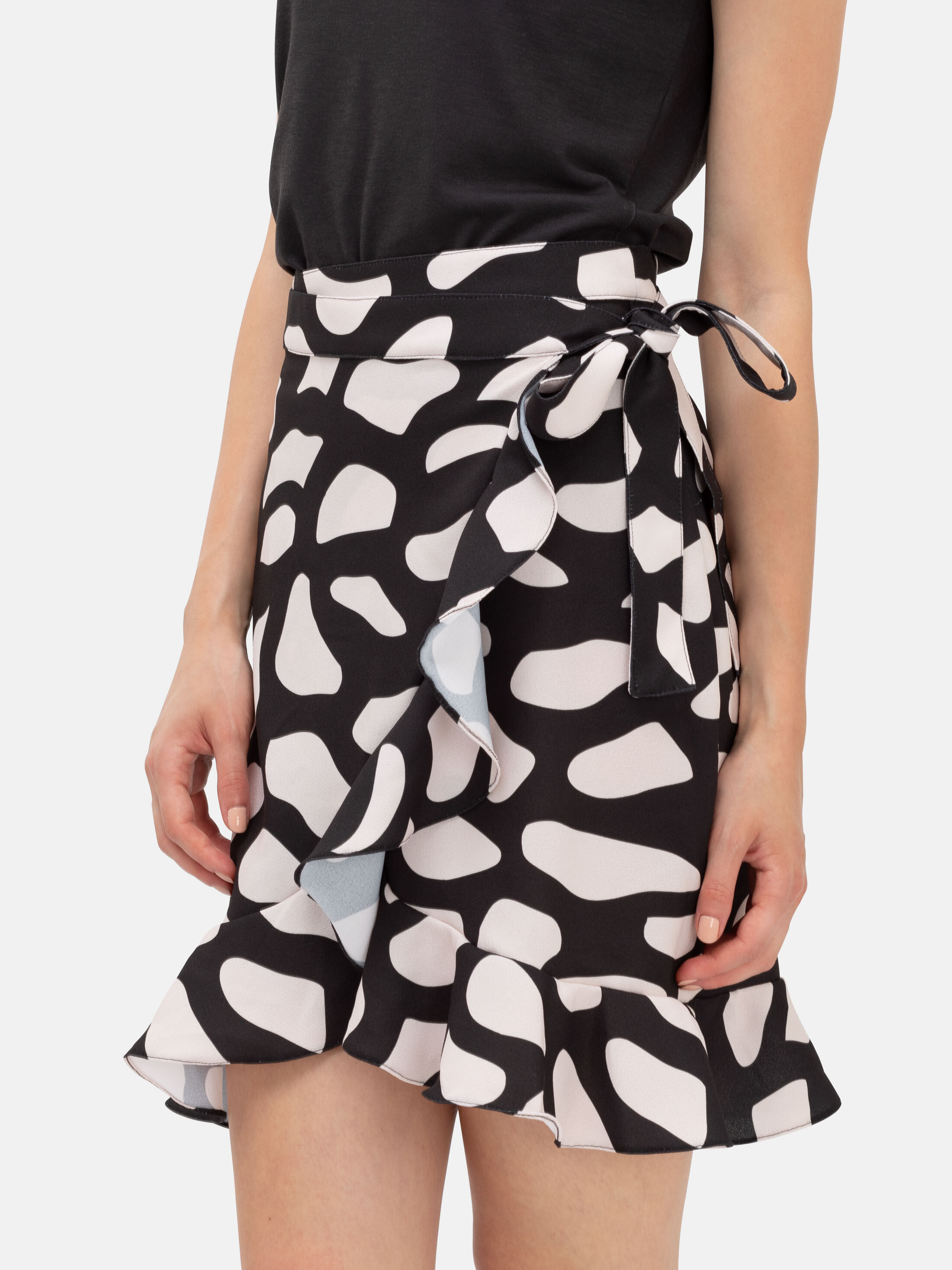 スカート RONRON SMOCKING UNBALANCE SKIRT BMY635 Flouncy Skirt. Flounce Skirt Printed With Your Designs