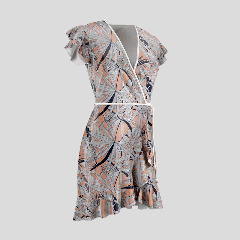 Wrap Tea Dress. Flounce Dress Personalised. Mini Wrap Dress