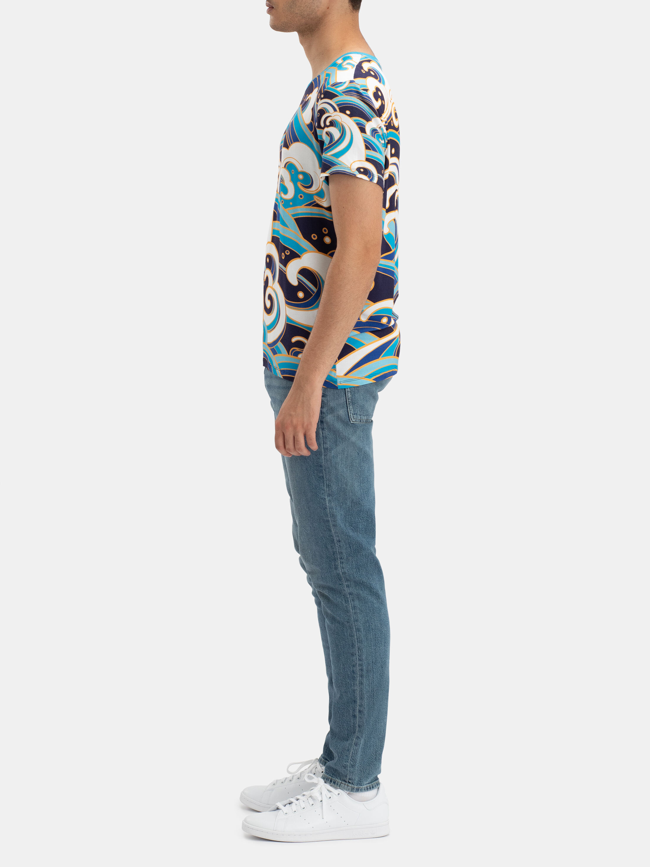 Printed Crew Neck Skinny T-Shirt main image 0