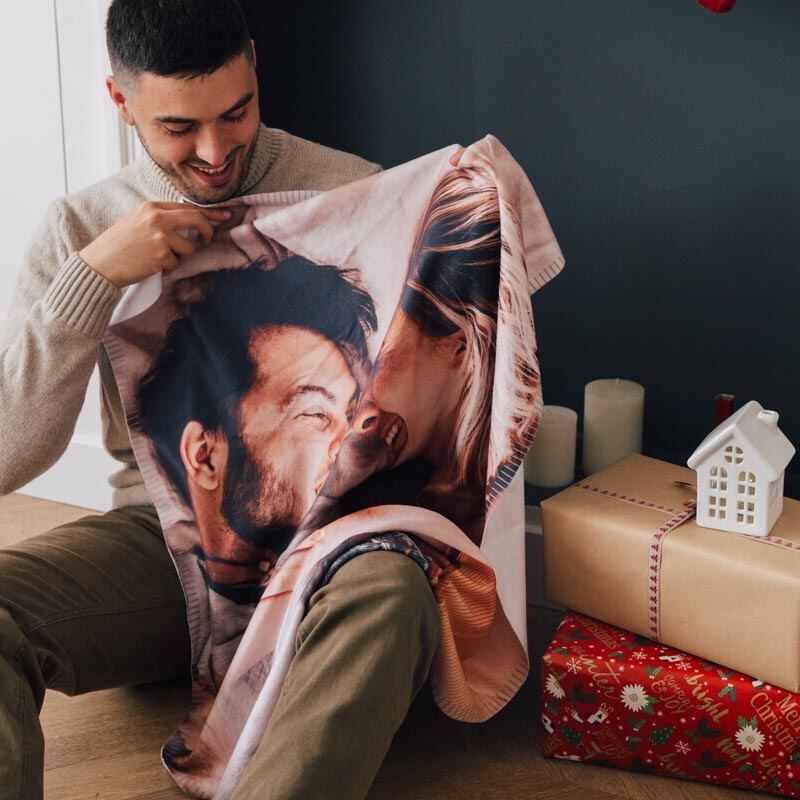 Coperta In Pile Personalizzata Con Foto | 320 G/m², 120x150 Cm, Regalo Compleanno Matrimonio