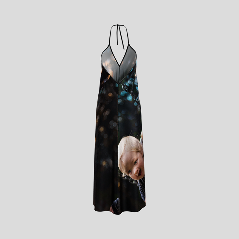 Backless mini dress with halterneck main image 0