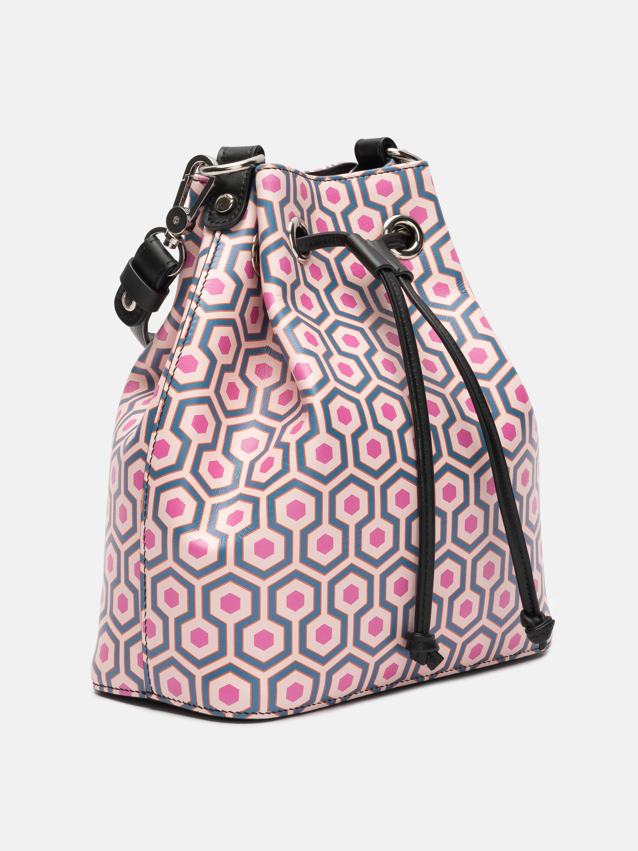 Printed Bucket Bag. Handmade Leather Bucket Bag.