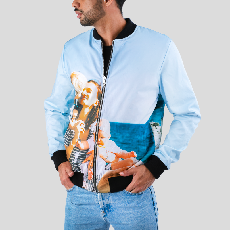 Abstract Wavy Men's Bomber Jacket
