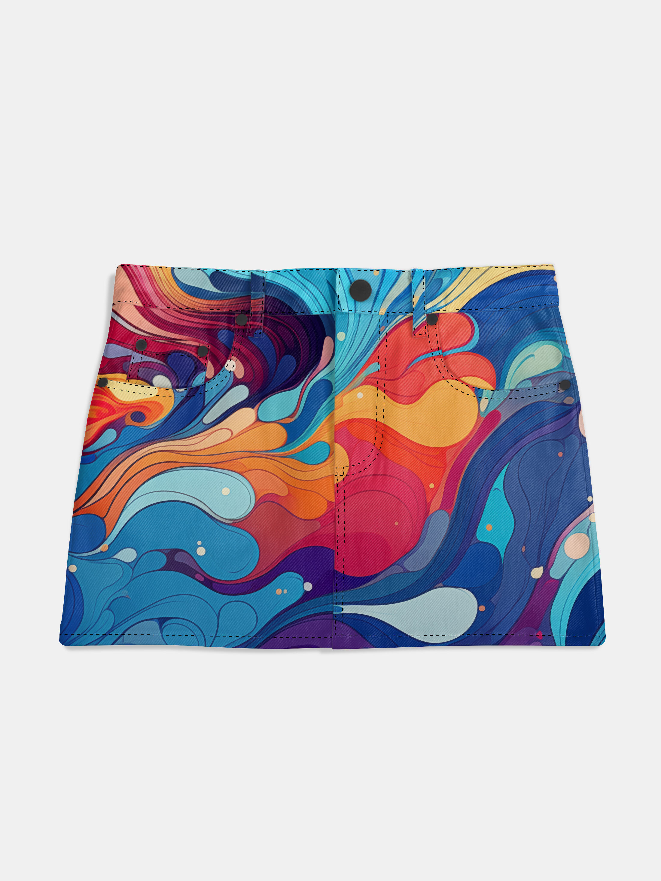 Denim skirt with logo