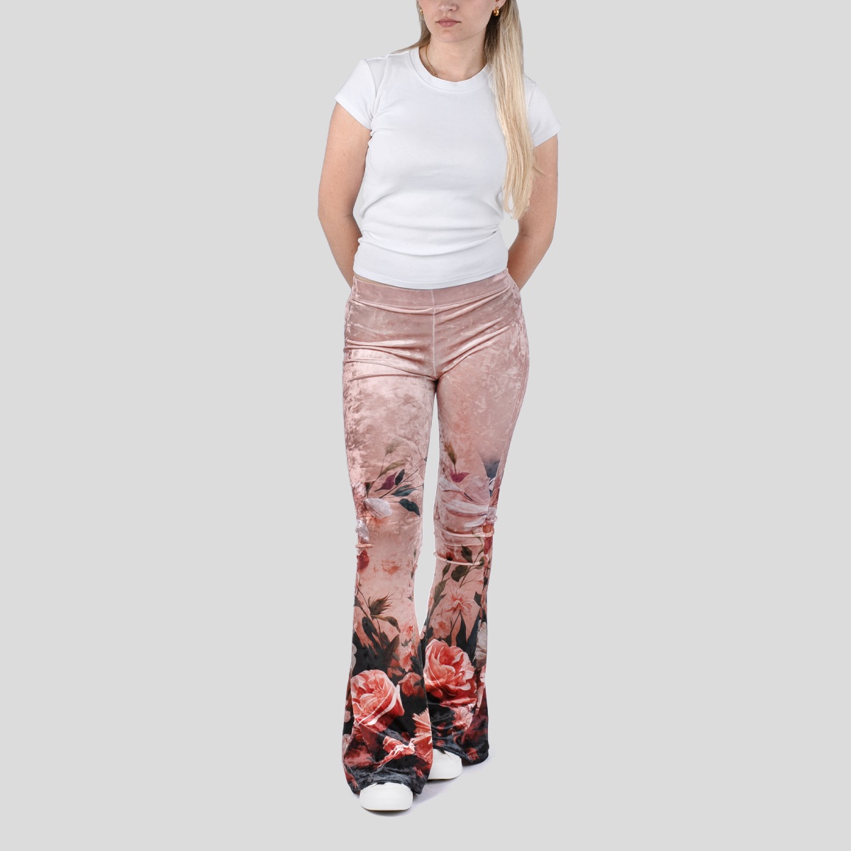 The 90s Dark Blue Printed Flared Tights main image 1