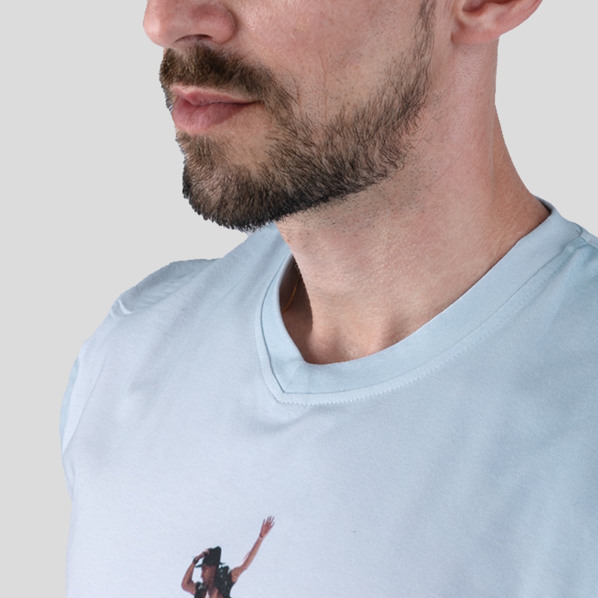 T-Shirt Versleten Geometrisch V-Hals